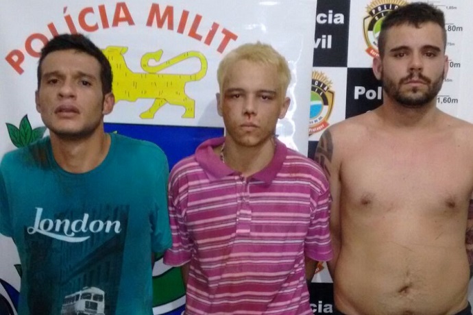 Trio preso em flagrante ainda tinha mandados de prisão - Foto: Divulgação